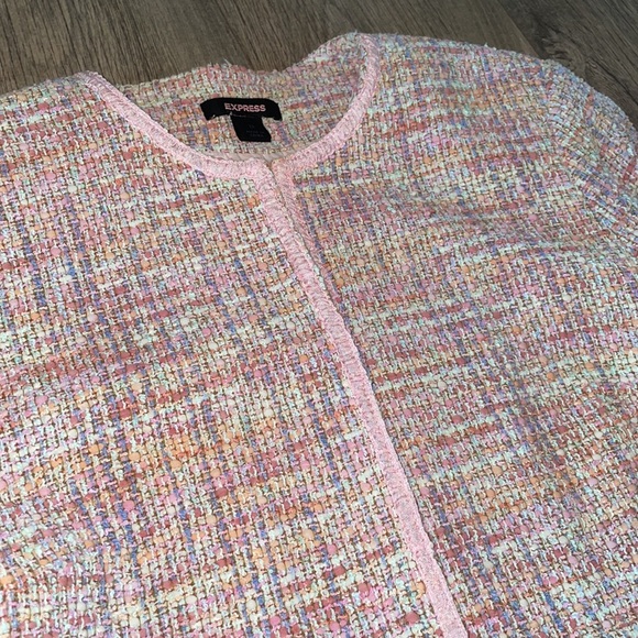 Express Pink Tweed Blazer - Picture 4 of 6